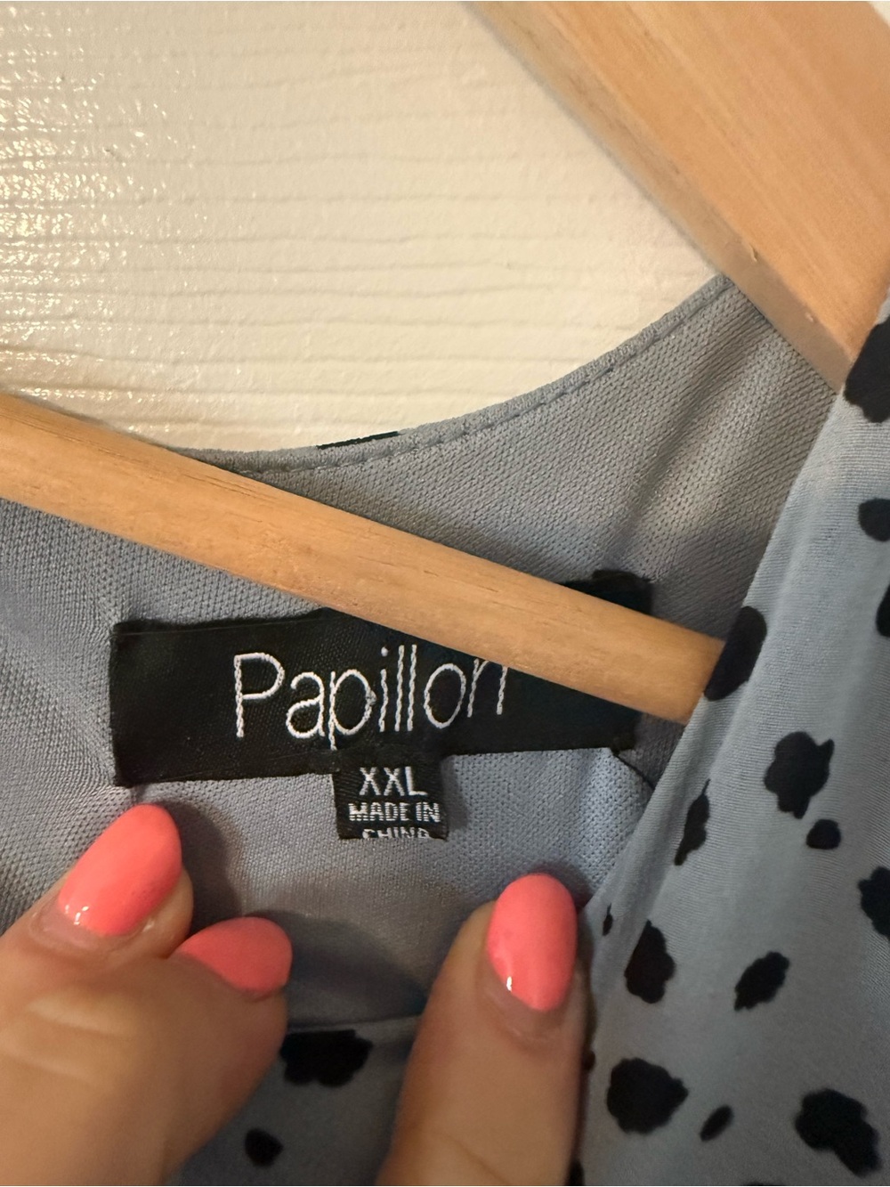 Papillon Blanc Blue Polka Dot Long-Sleeve Blouse - Picture 3 of 4